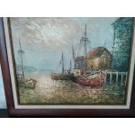 Средна картина масло на платно Испания, подписана - 5696
