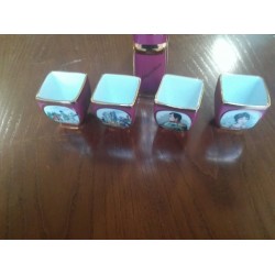 Френско порцеланово шише под формата на книга с позлатени чаши, печат и страхотно за подарък - 5746