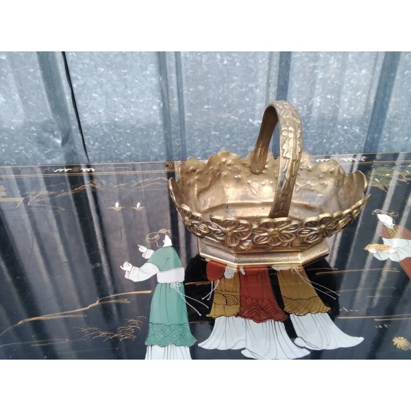 Кошница от масивен месинг с декорации Италия - 5560