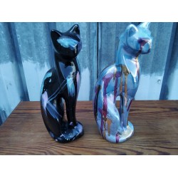 Котки от порцелан Франция, ръчно рисувани - 5528