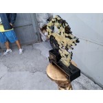 Топ продукт, настолен китайски часовник, обсипан с рисуван нефрит, кварцов механизъм - 5382
