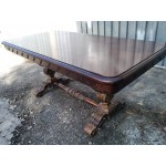 Топ продукт, голяма трапезарна маса орех, масив Италия с много декорации и дърворезби - 5275