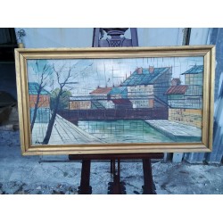 Средна картина масло на платно Испания, подписана - 5179
