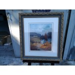Средна картина масло на платно Испания с протектор стъкло, страхотна барокова рамка - 5184