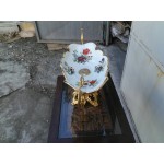 Ръчно рисувана порцеланова купа за плодове Испания, масвен месинг и декорации, без забележки - 5235