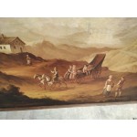 Огромна картина масло на платно Испания, подписана, 100 годишна - 5084