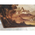 Огромна картина масло на платно Испания, подписана, 100 годишна - 5084
