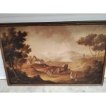 Огромна картина масло на платно Испания, подписана, 100 годишна - 5084