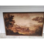 Огромна картина масло на платно Испания, подписана, 100 годишна - 5084