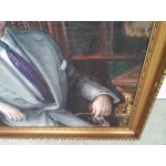 Находка, огромна наслена картина на Хосе Агуер рисувана в Хавана, Куба през1954 г., отлична дъбова рамка със златен варак - 4732
