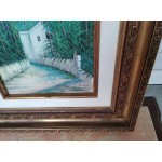 Средна картина масло на платно Испания, подписана в отлична рамка - 4761