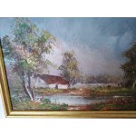 Малка картина масло на фазер Испания, подписана в отлична рамка - 4766