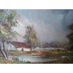 Малка картина масло на фазер Испания, подписана в отлична рамка - 4766