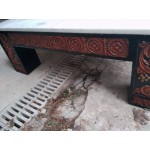 Находка, огрома масивна букова холно трапезна маса с нов обработен мрамор от Китай - 4691