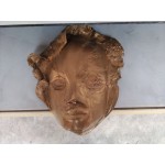 Венецианска маска за стена от Италия, смола в цвят старо злато - 4660