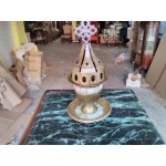 Месингова амфора със седефи, църковна, патина от старост - 4570