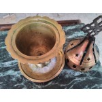 Месингова амфора със седефи, църковна, патина от старост - 4570