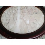 Масивна махагонова холна маса с розов мрамор и лъвски крака от Испания - 4136