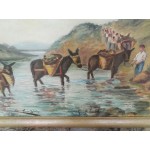 Много картина стара масло на платно Испания - 4154