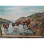 Много картина стара масло на платно Испания - 4154