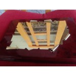 Плакет месинг в  3D и махагонова основа с текст на испански - 3457