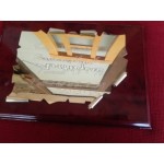 Плакет месинг в  3D и махагонова основа с текст на испански - 3457