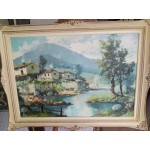 Ярка маслена автоска картина в страхотна рамка - 3443