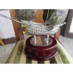 Изцяло посребрен кораб от Испания върху основа махагон - 3413