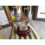 Изцяло посребрен кораб от Испания върху основа махагон - 3413