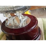 Изцяло посребрен кораб от Испания върху основа махагон - 3413