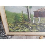 Голяма маслена картина от Испания, рамка бяло и старо злато - 3403
