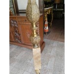 Висока лампа от месинг и мрамор - 3207