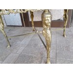 Холна маса от масивен месинг и обработен мрамор от Испания - 3213
