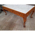 Масивна холна маса с сив мрамор - 3192