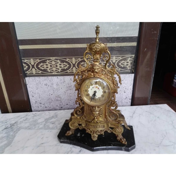 Голям каминен часовник  с черен мрамор - 3165