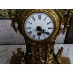 Голям каминен часовник с мрамор, ключ, оригинал - 3162