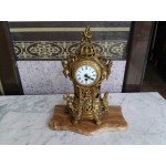 Голям каминен часовник с мрамор, ключ, оригинал - 3162