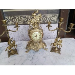 Каминен комплект часовник и свещници - 3154