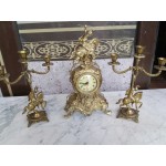 Каминен комплект часовник и свещници - 3154