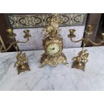 Каминен комплект часовник и свещници - 3154