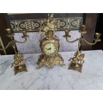 Каминен комплект часовник и свещници - 3154