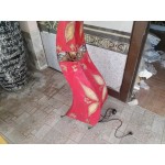 Настолна мароканска лампа абажур с три лампи, естествена кожа ръчно рисувана - 2987