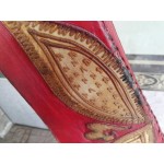 Настолна мароканска лампа абажур с три лампи, естествена кожа ръчно рисувана - 2987