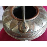 Голям френски меден чайник с отлична декорация, много стар -2727