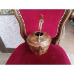 Среден френски стар чайник с месингова декорация - 2728