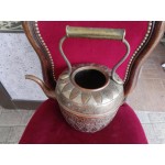 Голям френски меден чайник с отлична декорация, много стар -2727