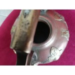 Малък френски чайник от мед с месингова декорация - 2729