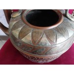 Голям френски меден чайник с отлична декорация, много стар -2727