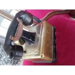 Стар френски телефон от месинг, антика - 2724
