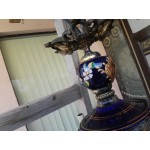 Огромен месингов полилей шестица с плътен месинг и рисуван порцелан - 2712